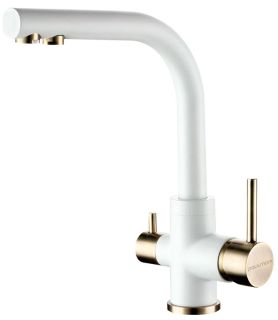 Смеситель для кухни Paulmark Essen Es213011-431BR белый/бронза